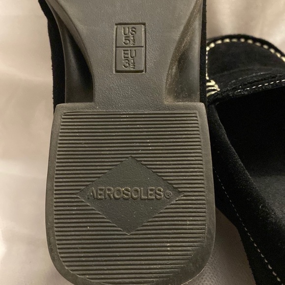 πΈ AEROSOLES BLACK SUEDE LOAFERS - Picture 4 of 6